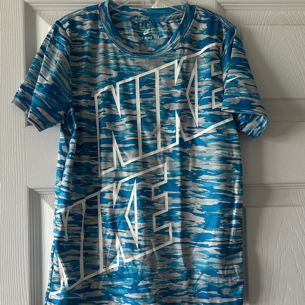 Nike Blue and Gray Camo Tee